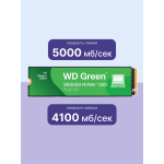 Жесткий диск SSD 500Гб Western Digital (2280, 5000/4100 Мб/с, PCIe 4.0 x4 (NVMe))