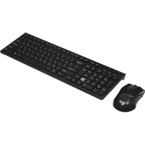 Клавиатура и мышь DEFENDER и Columbia C-775 Black USB (радиоканал, классическая мембранная, 108кл, светодиодная, кнопок 3, 1000dpi)