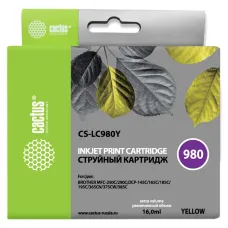 Картридж Cactus Brother CS-LC980Y (желтый; 850стр; Brother DCP-145C, 165C, MFC-250C, 290C) [CS-LC980Y]