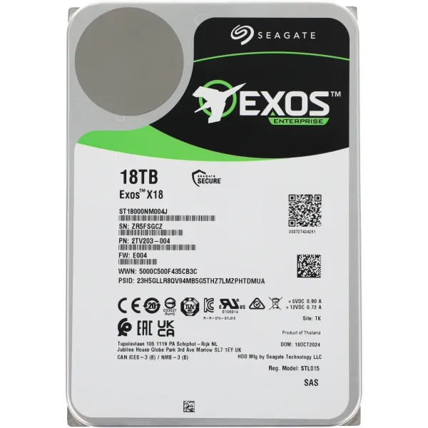 Жесткий диск HDD 18Тб Seagate Exos X18 (3.5