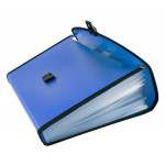 Портфель Бюрократ -BPP13LBLUE (13 отделений, A4, пластик, с окантовкой, 0,7мм, синий)
