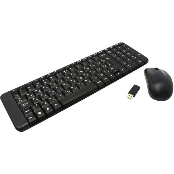 Клавиатура и мышь Logitech Wireless Combo MK220 Black USB (радиоканал, классическая мембранная, 101кл, светодиодная, кнопок 2, 1000dpi)