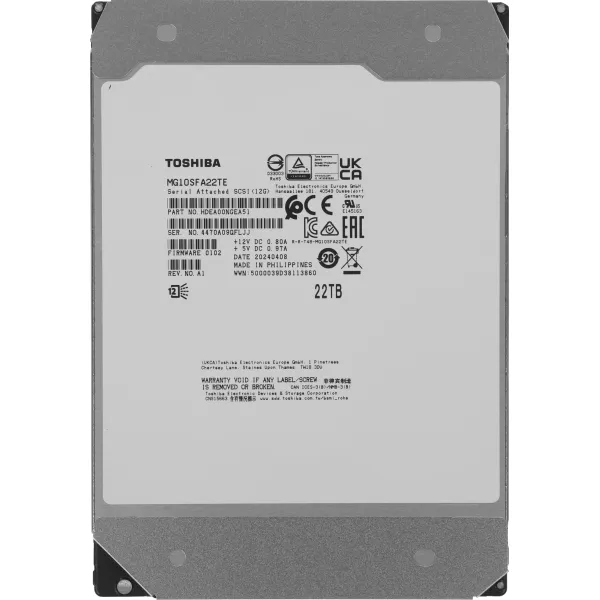 Жесткий диск HDD 22Тб Toshiba (3.5