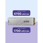 Жесткий диск SSD 512Гб ADATA (2280, 4700/1700 Мб/с, PCIe 4.0 x4 (NVMe))