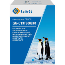 Картридж G&G GG-C13T908240 (голубой; 70стр; WorkForce Pro WF-6090DW, 6090DTWC, 6090D2TWC, 6590DWF)