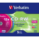 Диск CD-RW Verbatim (0.68359375Гб, 12x, slim case, 5)