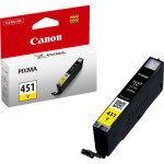 Чернильный картридж Canon CLI-451Y (желтый; 7стр; 7мл; Pixma iP7240, MG6340, MG5440)