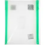 Бюрократ -BPM4AGRN (A4+, полипропилен, толщина пластика 0,15мм, молния зеленый)