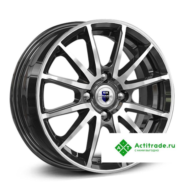 КиК Квант R14/5.5J PCD 4x100 ET 38 ЦО 60,1 черный с полированной лицевой поверхностью