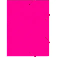 Папка на резинке Бюрократ Double Neon DNE510PINK (A4, пластик, толщина пластика 0,5мм, ширина корешка 30мм, розовый) [DNE510PINK]