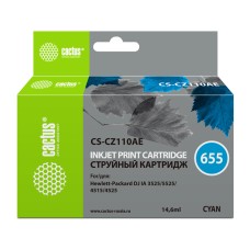Чернильный картридж Cactus HP 655 CS-CZ110AE (голубой; 14,6стр; 14,6мл; DJ IA 3525, 5525, 4525) [CS-CZ110AE]