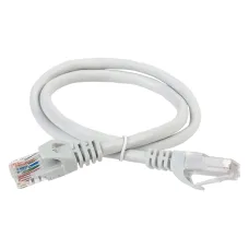 Патч-корд IEK PC01-C5EU-05M (RJ45(m), RJ45(m), внутренний, 0,5м, 5E, 4пары, U/UTP, серый)
