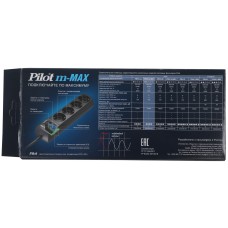 Сетевой фильтр Pilot m-MAX, черный, 5 м (5м, 4xEURO, 3,3кВт)