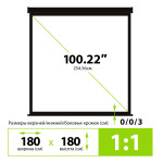 Экран Cactus Wallscreen CS-PSW-180X180-BK (настенно-потолочный, 100,22