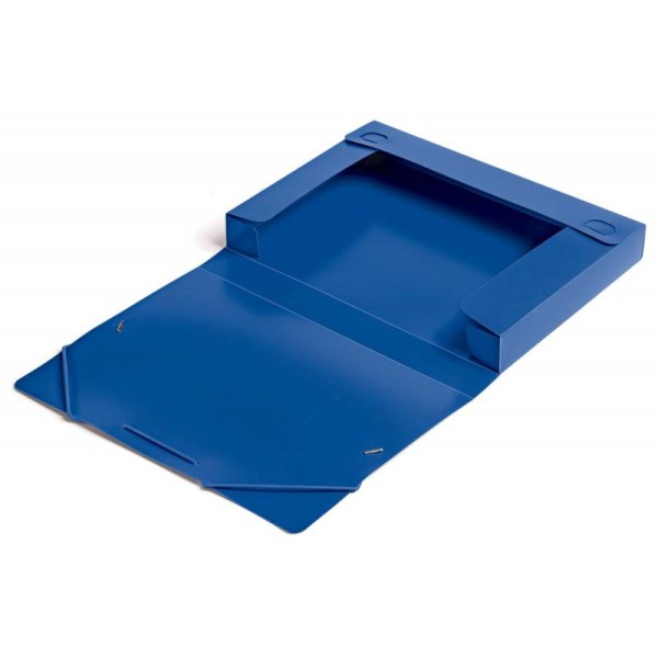 Папка-короб Бюрократ -BA40/07BLUE (A4, пластик, толщина пластика 0,7мм, на резинке, ширина корешка 40мм, синий)