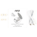 Гарнитура Hiper TWS BEAN HDX11 (беспроводные вкладыши в ушной раковине закрытые, 35/250мА*ч, 5ч, USB Type-C, IP54)