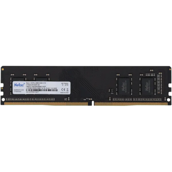 Память DIMM DDR4 8Гб 2666МГц Netac (21300Мб/с, CL19, 288-pin, 1.2 В)
