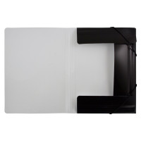 Папка на резинке Бюрократ Black&White BWPR05BLCK (A4, пластик, толщина пластика 0,5мм, ширина корешка 30мм, черный) [BWPR05BLCK]