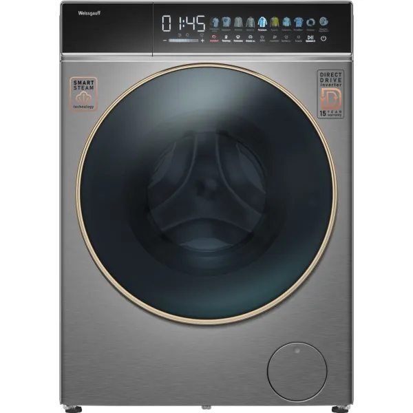 Стиральная машина Weissgauff WMD 58411 Direct Drive Inverter Premium Steam Stee(60x84.7x51см, фронтальная, макс:11кг, с сушкой, 1400об/мин, защита от протечек, нержавеющая сталь)