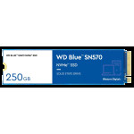 Жесткий диск SSD 250Гб Western Digital Blue SN570 (2280, 3300/1200 Мб/с, 210000 IOPS, PCIe 3.0 x4 (NVMe), для ноутбука и настольного компьютера)