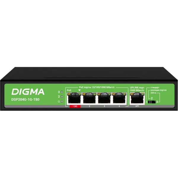 Коммутатор Digma DSP204G-1G-T80