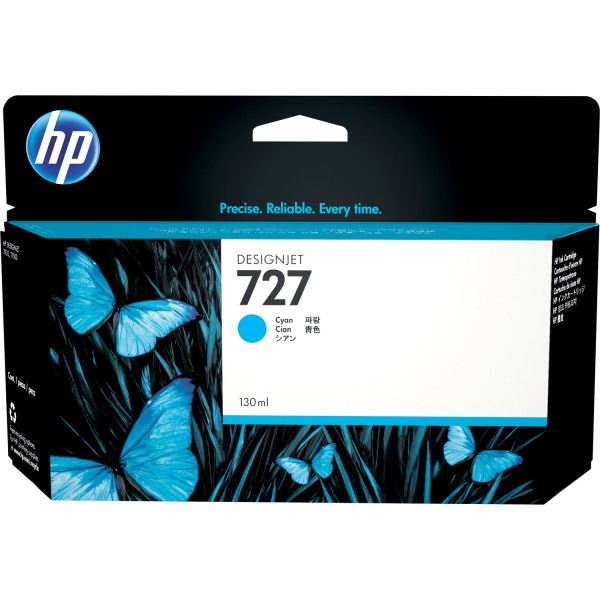Чернильный картридж HP 727 (голубой; 130стр; 130мл; DJ T920, T1500)
