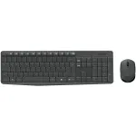Клавиатура и мышь Logitech MK235 Wireless Keyboard and Mouse Black USB (классическая мембранная, 101кл, светодиодная, кнопок 2, 1000dpi)