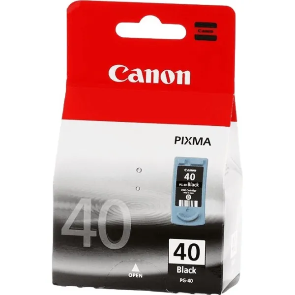 Картридж Canon PG-40BK (черный; 400стр; FAX-JX200, FAX-JX500; PIXMA IP1200, IP1700, IP2200, IP6210, MP140, MP150, MP160, MP170, MP180, MP190, MP210, MP220, MP450, MP460, MP470, MX300, MX310, iP1300, iP1600, iP1800, iP1900, iP2500, iP2600, iP6220, iP6310)