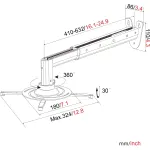 Кронштейн для проектора Cactus CS-VM-PR05BL (настенный, поворот и наклон, наклон -30/+30, поворот -30/+30, 10кг)