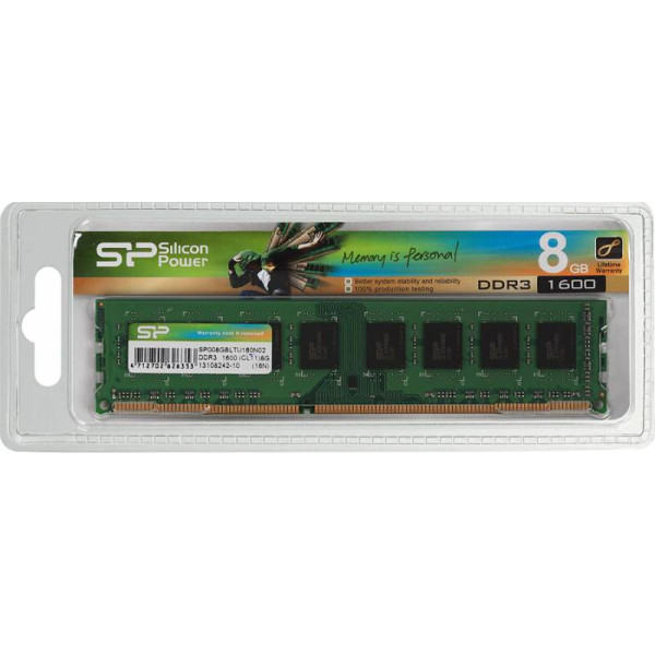 Память DIMM DDR3 8Гб 1600МГц Silicon Power (12800Мб/с, CL11, 240-pin, 1.5 В)