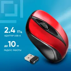 Oklick 675MW Red USB (радиоканал, кнопок 3, 1000dpi) [675MW RD]