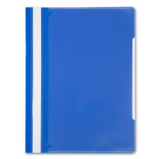 Папка-скоросшиватель Бюрократ -PS-K20BLU (A4, прозрачный верхний лист, пластик, карман на лицевой стороне, синий) [PS-K20BLU]