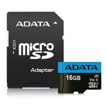 Карта памяти microSDHC, microSDXC, Secure Digital, Secure Digital HC 16Гб ADATA (Class 10, 85Мб/с, UHS Class 1, UHS-I, адаптер на SD)
