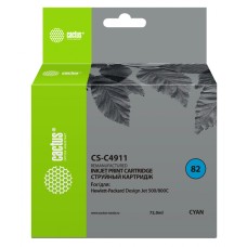 Чернильный картридж Cactus HP 82 CS-C4911 (голубой; 72стр; DJ 500, 800C) [CS-C4911]