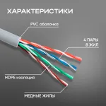 Кабель сетевой (медь, 0.42мм, 305м, 4пары, UTP)