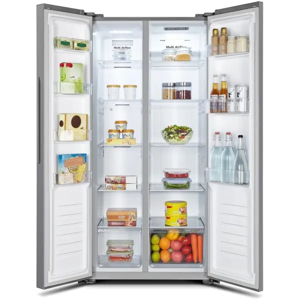 Холодильник Gorenje NRS81714SI (No Frost, A+, 2-камерный, Side by Side, объем 468:274/194л, инверторный компрессор, серый металлик)