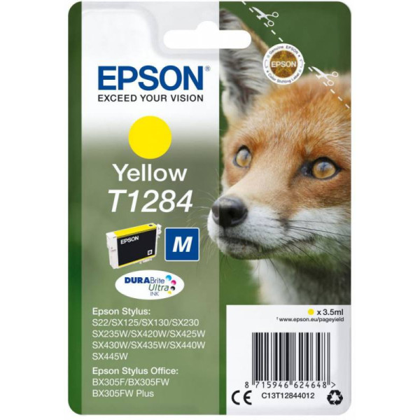 Чернильный картридж Epson C13T12844012 (желтый; 3,5стр; 3,5мл; S22, SX125)