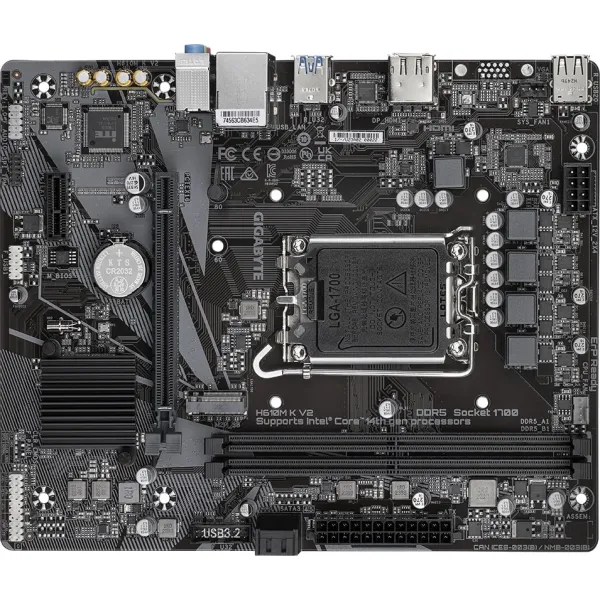 Материнская плата Gigabyte H610M K V2 (LGA1700, 2xDDR5, microATX)