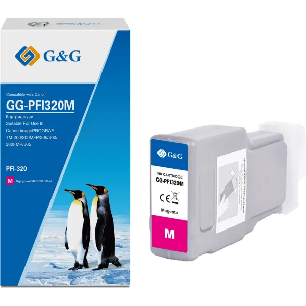 Картридж G&G GG-PFI320M (пурпурный; 300стр; imagePrograf TM-200, 200MFP, 205, 300, 300MFP, 305)