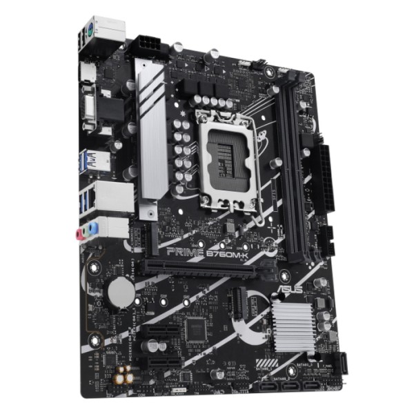 Материнская плата ASUS PRIME B760M-K (SocketLGA1700, Intel B760, 2xDDR5, microATX, RAID SATA: 0,1,15,5)