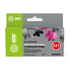 Чернильный картридж Cactus CS-CLI521M (пурпурный; 9стр; 8мл; Pixma MP540, MP550, MP620, MP630, MP640, MP980, MP990, MX860, iP3600, iP4600, iP4700) [CS-CLI521M]