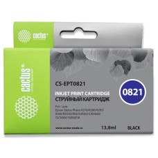 Чернильный картридж Cactus CS-EPT0821 (черный; 13,8стр; Stylus Photo R270, 290, RX590) [CS-EPT0821]