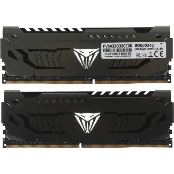 Память DIMM DDR4 2x16Гб 3200МГц Patriot Memory (25600Мб/с, CL16, 288-pin, 1.35 В)