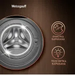 Стиральная машина Weissgauff WM 59411 Direct Drive Inverter Steam(59.5x85x56см, фронтальная, макс:11кг, 1400об/мин, темно-серый)