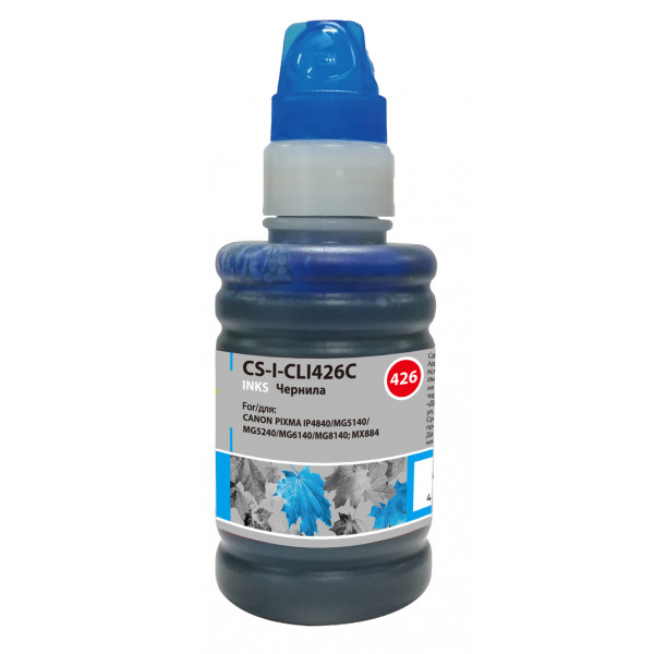 Чернила Cactus CS-I-CLI426C (голубой; 100мл; Canon Pixma MG5140, 5240, 6140, 8140, MX884)