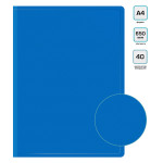 Папка Бюрократ -BPV40BLUE (A4, пластик, толщина пластика 0,65мм, карман торцевой с бумажной вставкой, синий)