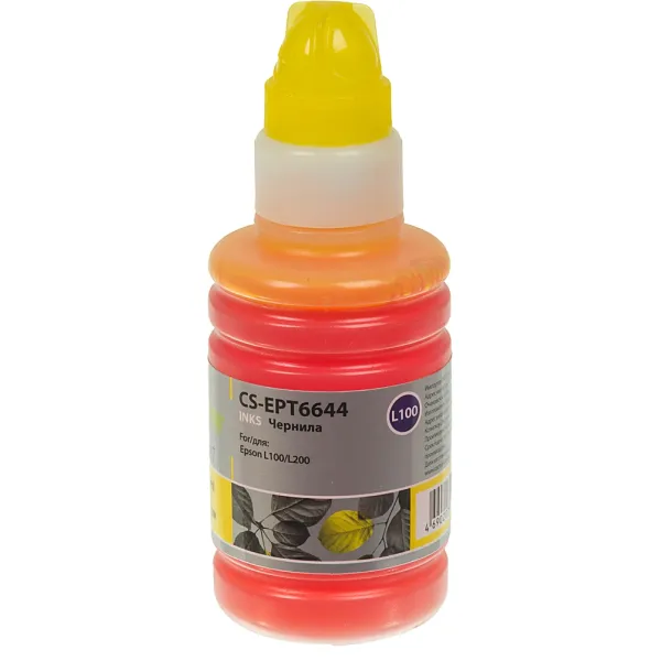 Чернила Cactus CS-EPT6644 (желтый; 100мл; Epson L100, L110, L120, L132, L200, L210, L222, L300, L312, L350, L355, L362, L366, L456, L550, L555, L566, L1300)