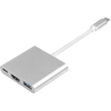 Переходник GreenConnect (USB 3.2 Type-C (m), HDMI (f); USB 3.2 Type-AF; USB 3.2 Type-C (f)) [GCR-AP24]