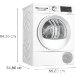 Сушильная машина Bosch WQG14591BY (Heat Pump (тепловой насос), D, макс.загрузка 9 кг, 14 программ, уровень шума 62 дБ)