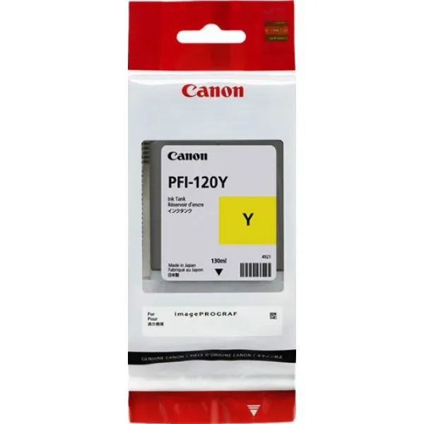 Чернильный картридж Canon PFI-120Y (желтый; 130стр; 130мл; imagePROGRAF TM-200, 205)